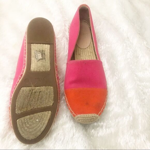 J.Crew espadrilles canvas cap toe orange/pink size 11 - Picture 5 of 6